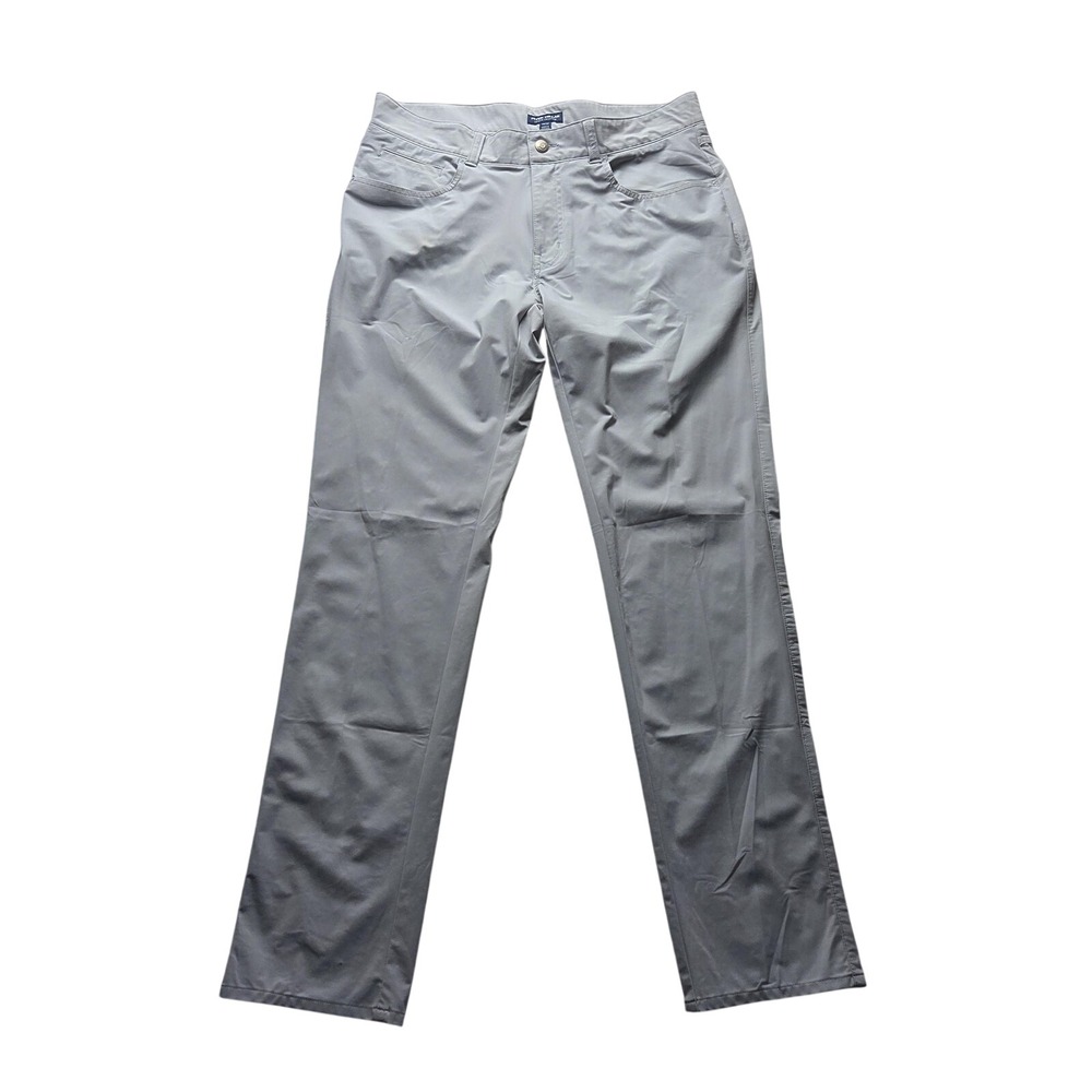 Peter Millar Pants Mens 34 Gray Crown Crafted Stretch Khakis Golf Woven Casual